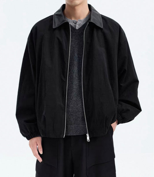 COLLAR LEATHER JACKET