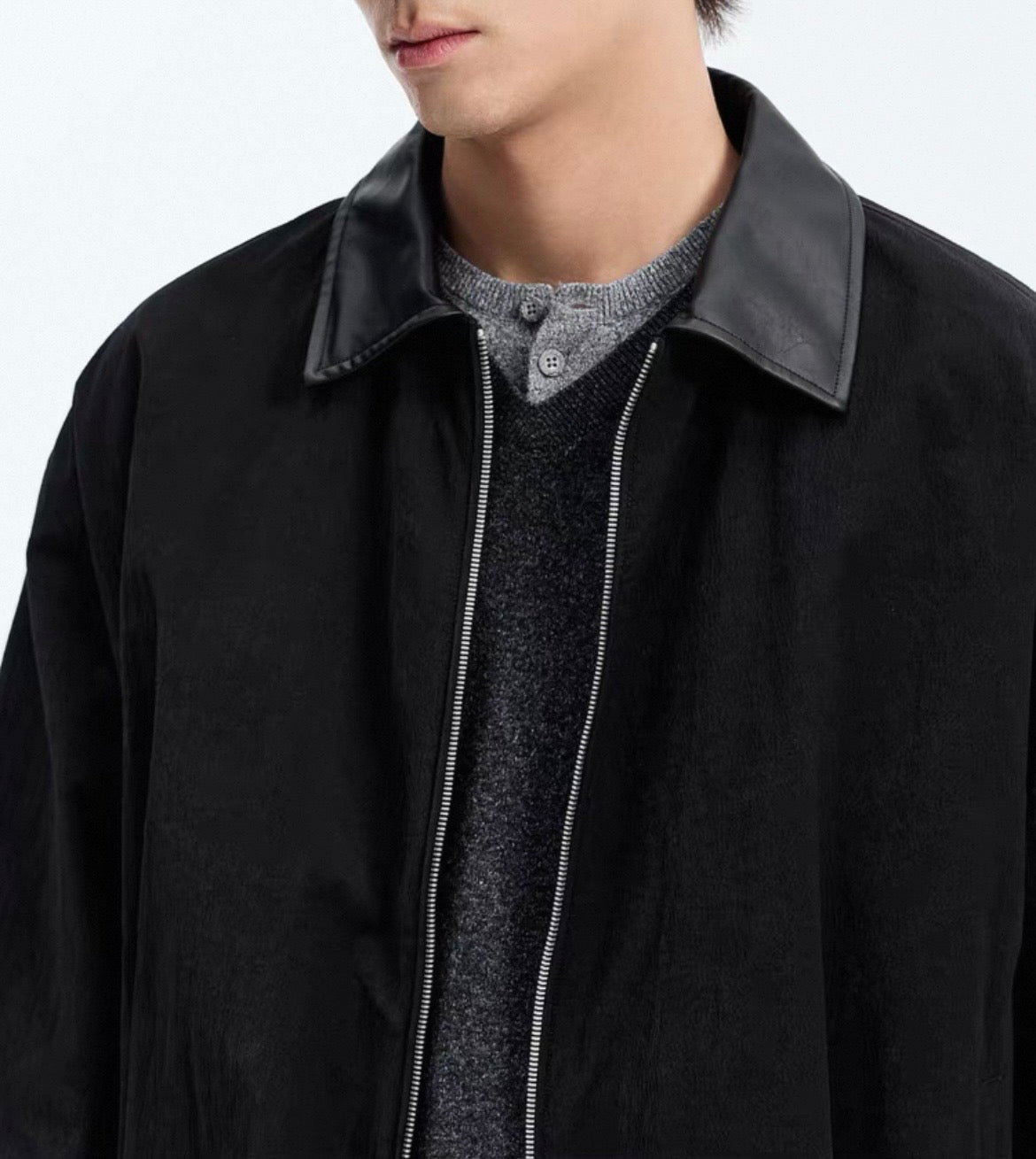 COLLAR LEATHER JACKET